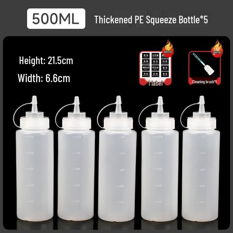 ZISIZ Food-Grade Plastic Squeeze Bottle