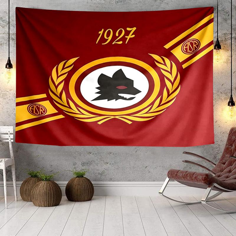 Roma Football Club Emblem Tapestry, Unique Design Tapestry, Wall Decor for Bedroom,Livingroom, Playroom,Heartwarming Fan Holiday Gifts