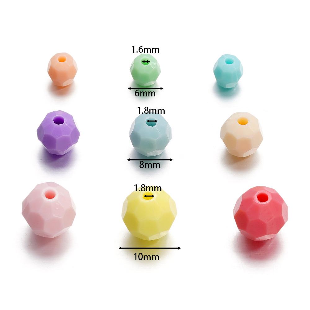 Acrylic Faceted Round Ball Beads for DIY Children's Bracelets and Necklaces