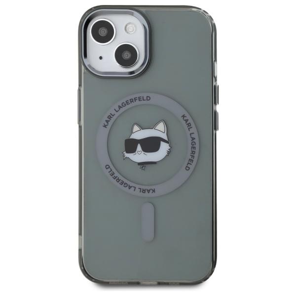 Karl Lagerfeld Klhmp15Shlschk Iphone 15  6.1 Czarny/Black Hardcase Iml Metal Choupette Head Magsafe