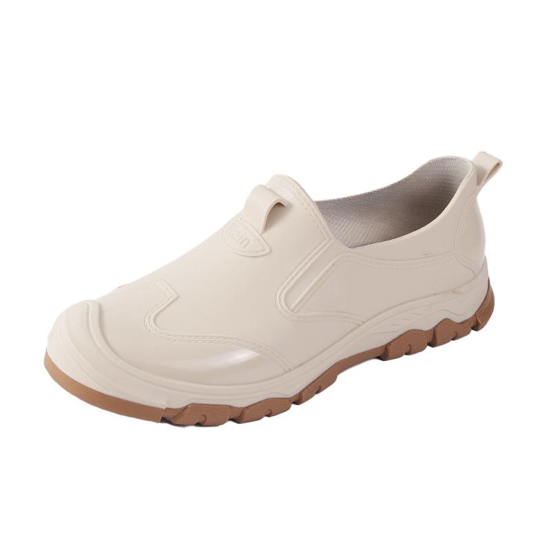 New Low-top Rain Shoes for Men and Adults, Flat-soled Non-slip Waterproof Shoes, Shallow-mouth Rubber Shoes, Overshoes, Non-slip Short Work Summer Men