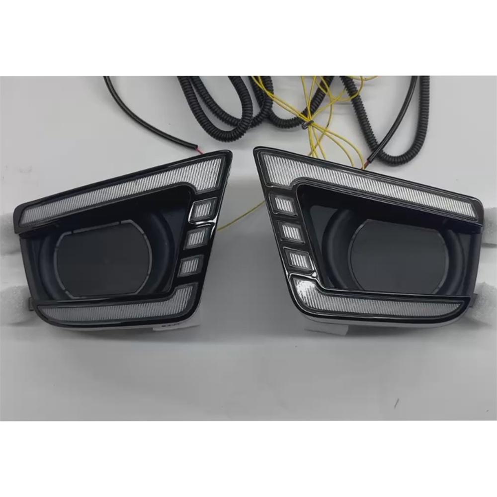 Pair LED White DRL Amber Turn Signal Fog Light Lamps For TOYOTA TACOMA 2012-2015