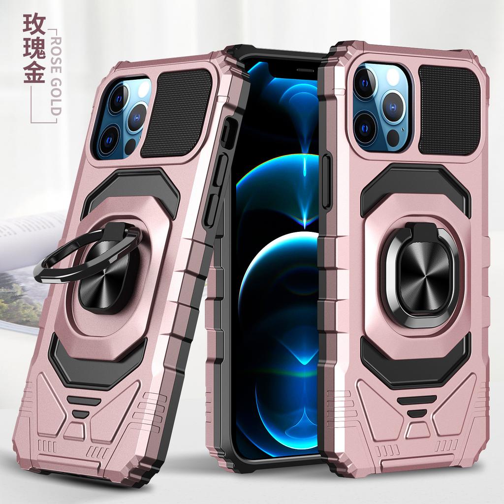 Applicable To Iphone15pro Alliance Armor Series Mobile Phone Case Wholesale Military Anti-drop Ring Bracket Case