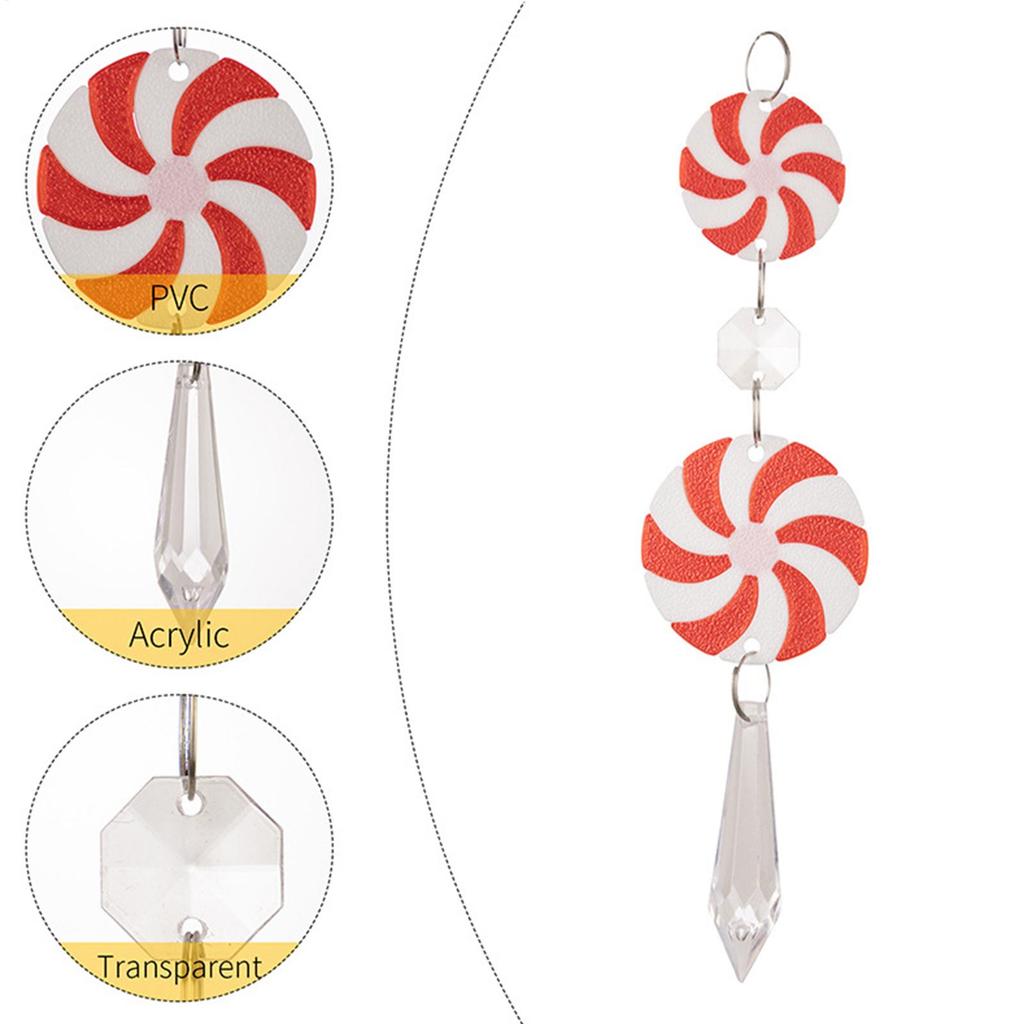 Candy Ornaments 12 Pieces Christmas Decorations Craft Acrylic Peppermint Candy Pendant Craft For Home Wreaths Parties Car Garden