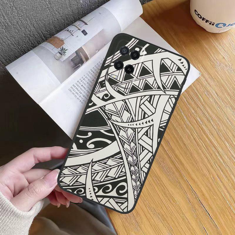 Maori Tribal Samoan Polynesian Print Case For Oppo A18 A38 A74 A94 A54 A58 A78 A98 A80 A60 A40 A96 A76 A16 A15 A17 A57 A5 A6 Pro