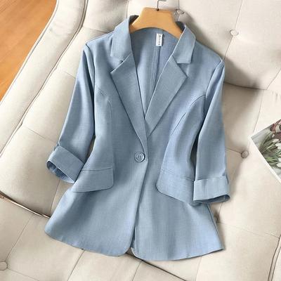 Giacca da Donna Casual con Colletto Reversibile, Monopetto, Manica a Tre Quarti, Giacca da Donna, Suit Blazer, Giubbotti Corti, Cappotto Moda 2024