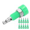 10pcs 2mm Banana Female Jack Socket Connector Adapter Panel Mini Binding Post for Electronic InstrumentGreen