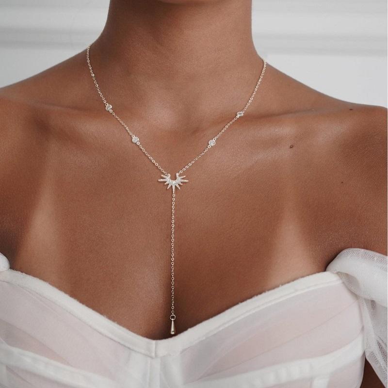 

Модное золотистое колье с подвеской в виде бантика для женщин, простое металлическое колье с круглыми бусинами, циркон, подарок на День святого Валентина