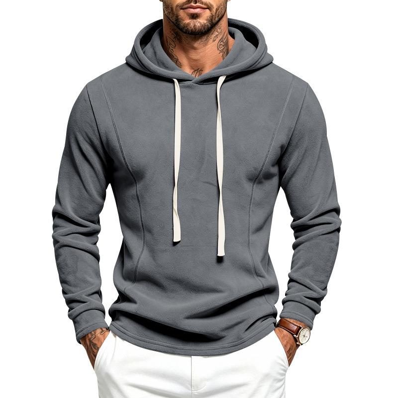 Men S Fleece Hooded Long Sleeve Sweatshirt For Autumn Outdoor Sports