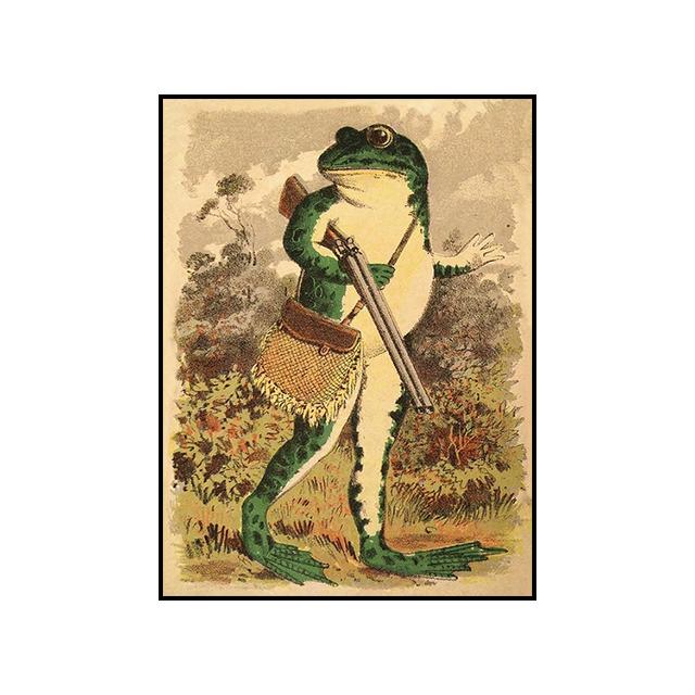 Banjo Frog Anime Art Picture Poster Canvas Painting Retro Style Decorative Painting Living Room Wall Art Print Modern Home Decor No Frame