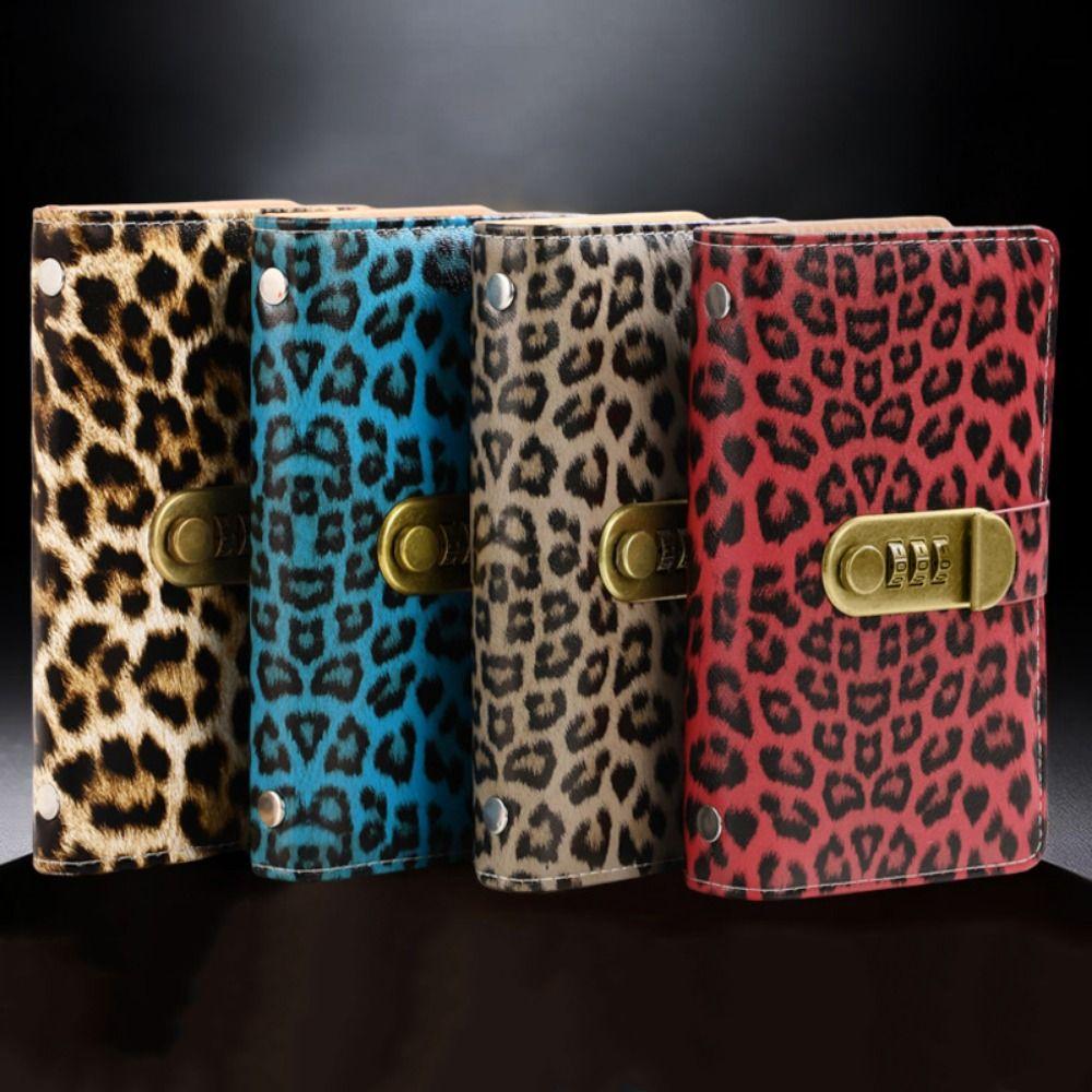 Leopard print Money Saving Binder Savings Wallet Notebook Office Stationery Supplies