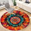 1PC Floral Mandala Office Round Area Rug, Indoor Mat Suitable ForOffice, Under Office Chairs Bedroom Living Room Home Decor, Room Deco f046