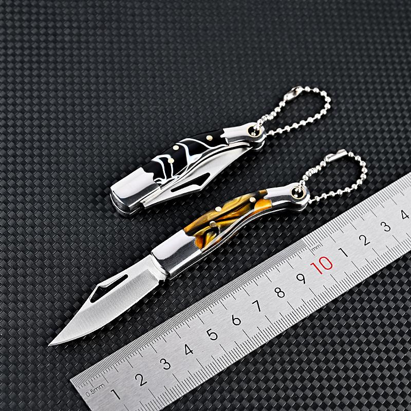 Mini Pocket Knife Portable Stainless Steel Folding Knife Keychain Box Cutter Survival Multitool Camping Emergency EDC Gadgets