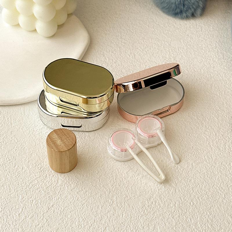 1pcs Contact Lens Case Fashion Women Accessories Portable Solid Color Lens Storage Soaking Box