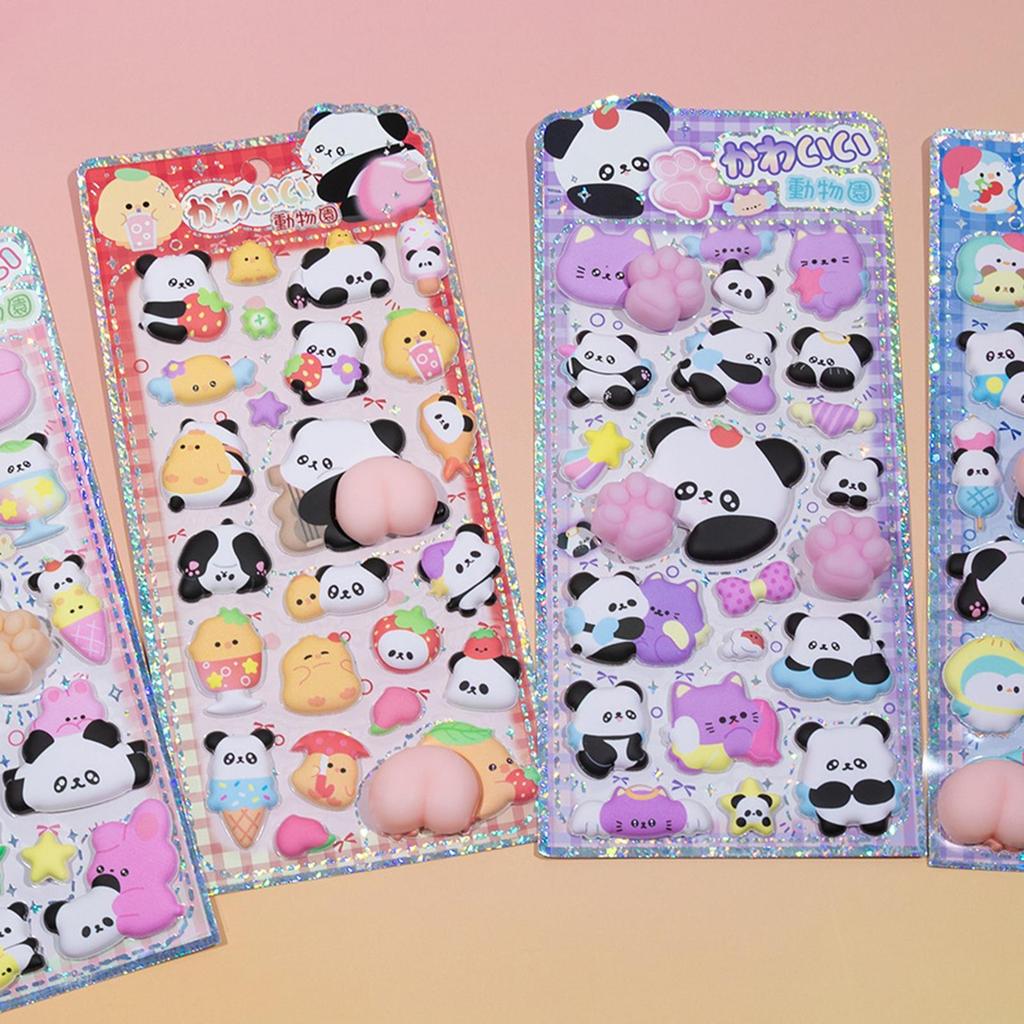 Cute 3D Stickers Panda Butt Stickers Decorations Animal Decals for Phone Case Scrapbooking Notebook Laptop Craft Kids Boys Girls