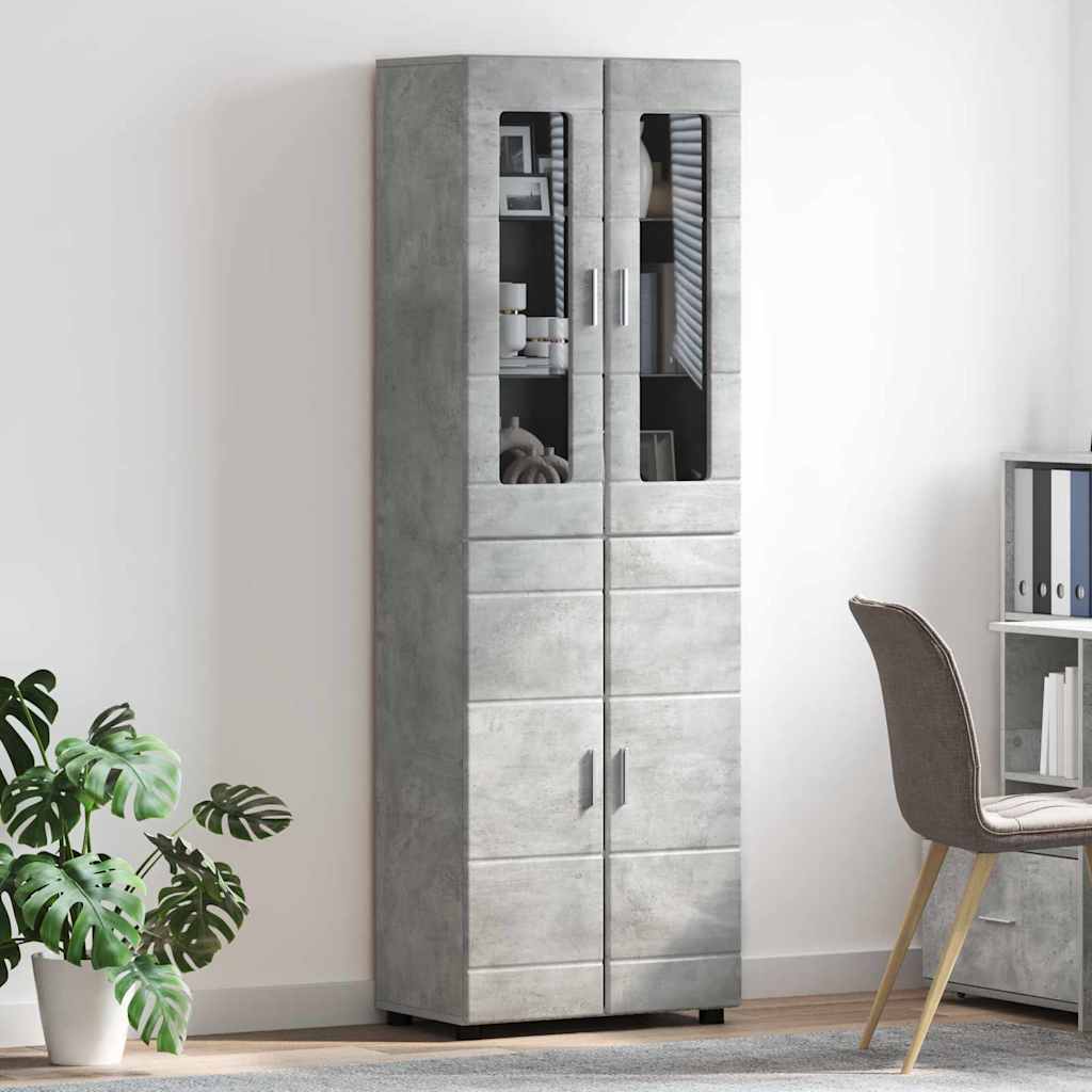Highboard FLORIN Concrete Grey 60 x 35 x 182 cm Particleboard