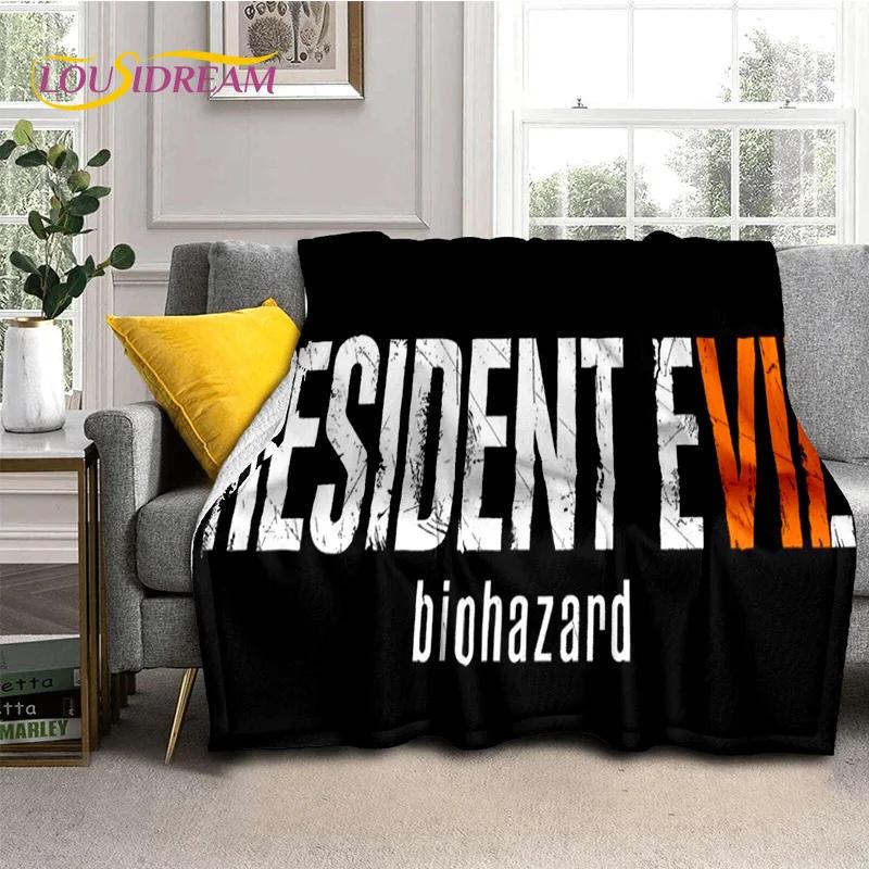 3D Lastest Horro Games R-Resident Evil Soft Flannel Blankets,Throw Blanket Comfortable for Picnic Beds Sofa Home Bedroom Kids