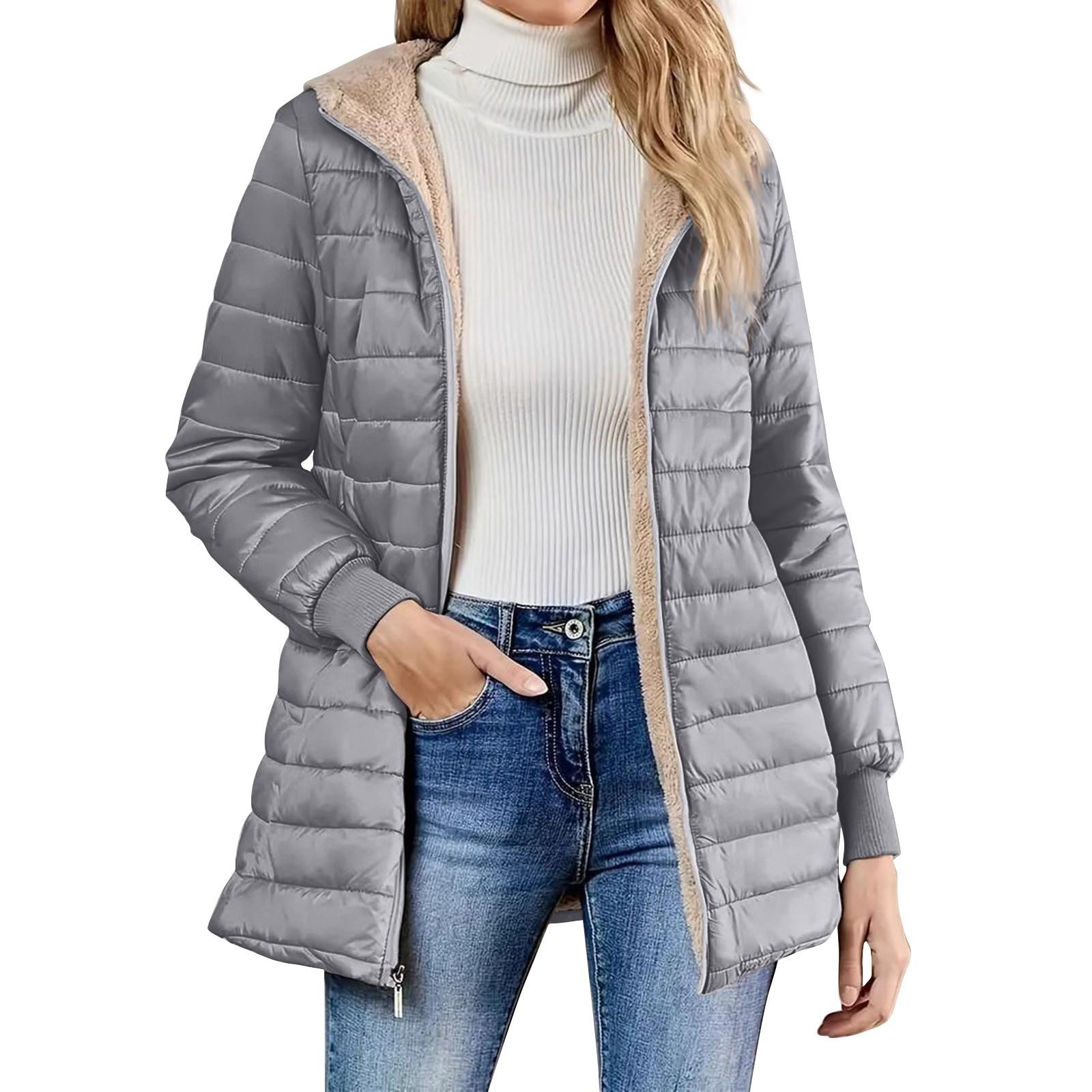 

Жіноче модне повсякденне пальто Бавовняна куртка Коротка вільна бавовняна куртка з капюшоном і капюшоном XL