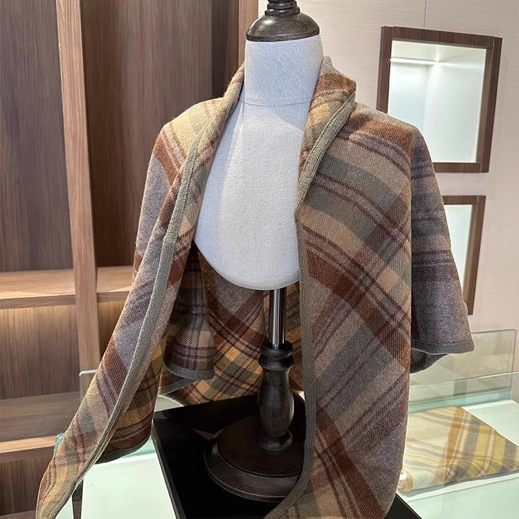 Wool Scarf Women's Winter Triangle Scarf Style Shawl Warm Neck Scarf Dual Use