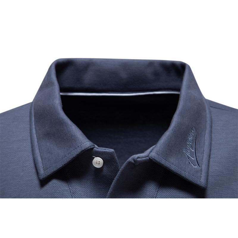 Men’s Washed Long Sleeve Polo Shirt