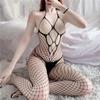 Opean Cortch Mesh Halter Tube Top Women Nightwear Fishnet Bodysuits Korean Babydoll Sleepwear