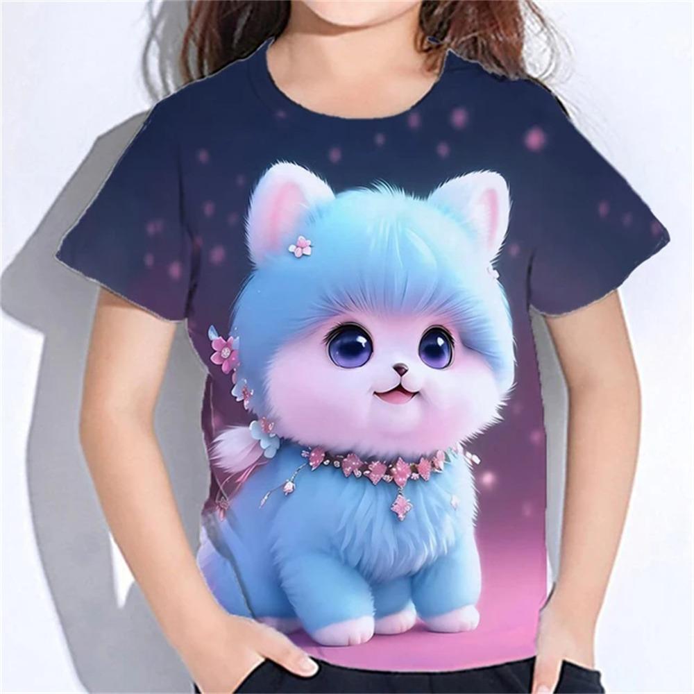 Animals 3d Print T Shirts Summer New Casual Baby T-Shirts Cute Cartoon Fashion Girl Clothes Short Sleeve Tees Girls Top