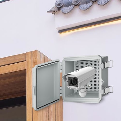 Outdoor Power Distribution Box, Waterproof Power Distribution Box - Electrical Project Enclosure Box Case Cover IP65 Waterproof - Power Cord Enclosure