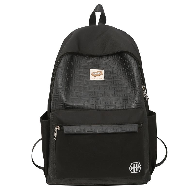 Schoolbag New Trendy Cool Backpack Large Capacity Korean Version Junior High School High School Student Schoolbag Women's Simple Fashion Versatile