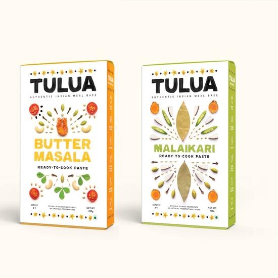 

Тулуа Баттер Масала + Малаикари Готовый к приготовлению соус | Кулинарная паста | 1 упаковка на 4-6 порций | Без консервантов | 2x160г