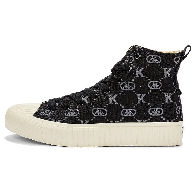 Kappa All Over Print Casual High Top Canvas Shoes Unisex Sneakers Black K0CY5VS14-990