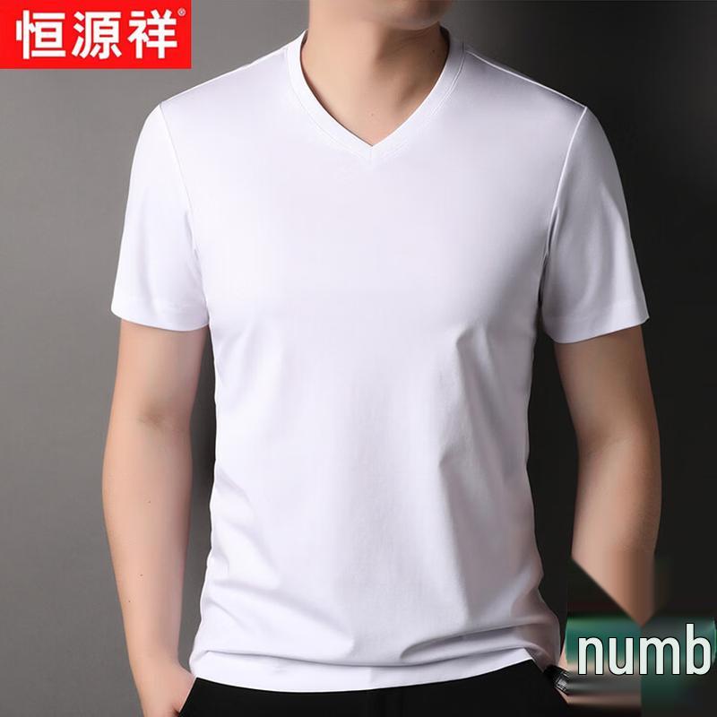 Men s Cotton Linen V-Neck Short Sleeve T-Shirt M/48