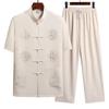 Summer Short-Sleeve Tang Suit Set for Middle-Aged and Elderly Men