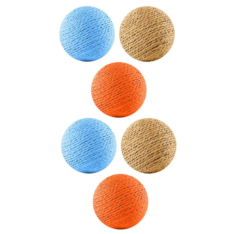 A25F-For Kitten Teeth Cleaning Interactive Sisal Scratching Ball 10CM Anti Bite Sounding Cat Pet Supplies