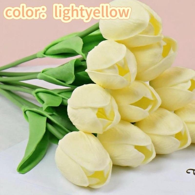5/10Pc Premium Tulip Artificial Flowers, Real Touch Tulip Bouquet, Decorative for Wedding Home Party Christmas Candy Birthday