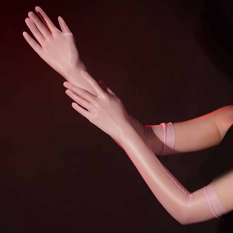 

Ультратонкие длинные перчатки мужские и женские сексуальные маслянистые блестящие перчатки для вечеринок и косплея мужские перчатки с полными пальцами облегающие варежки перчатки Аврора ночной клуб One Size