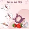 LuvLap Silicone Food Nibbler With Extra Mesh Soft Teether Feeder For Baby Infants Safe BPA Free Bunny Design Violet Pink Pack of 2