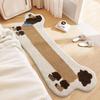 VIKAMA Long Dog-shaped Faux Cashmere Bedside Rug Non-slip Absorbent Soft Comfortable Floor Mat Indoor Decoration