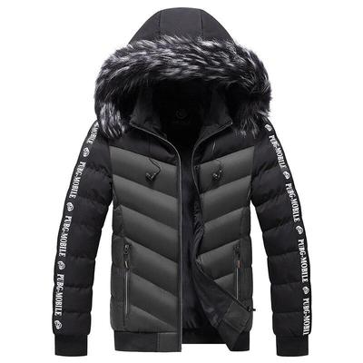 Jaqueta de moda masculina algodão acolchoado parkas outono inverno quente outwear casacos com capuz casuais jaquetas corta-vento