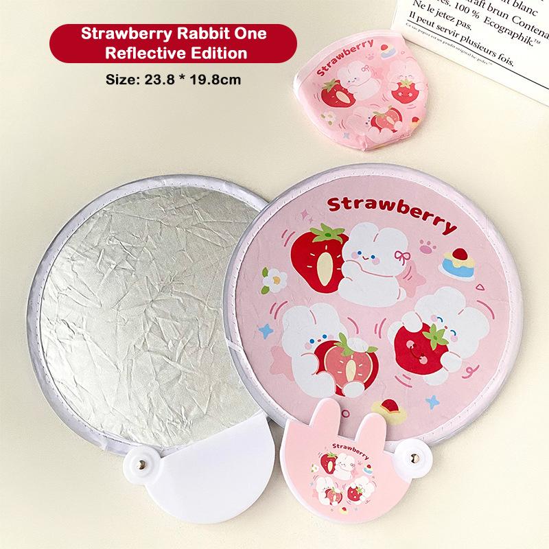 Reflective Version of The Panda Round Fan High Value Ins Round Fan Cute Cartoon Folding Lightweight Suitable for Taking Photos