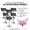 Manhattan Music Stand M48 Symphony Model (Symphony Stand), Black, Set of 6