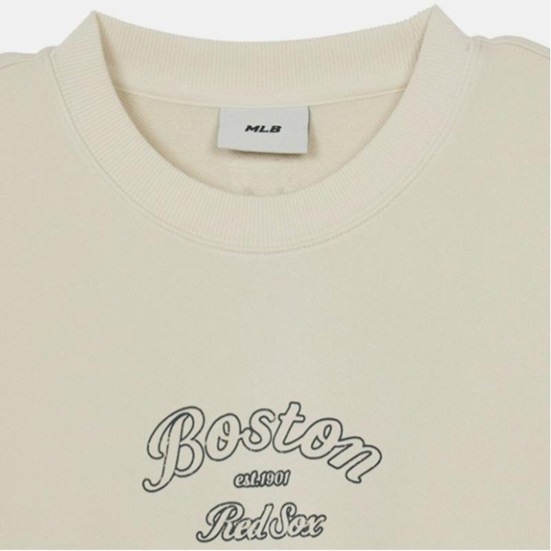 New MLB Boston Red Sox Sweatshirt Unisex Hemp Cream 3AMTN1044-43CRM