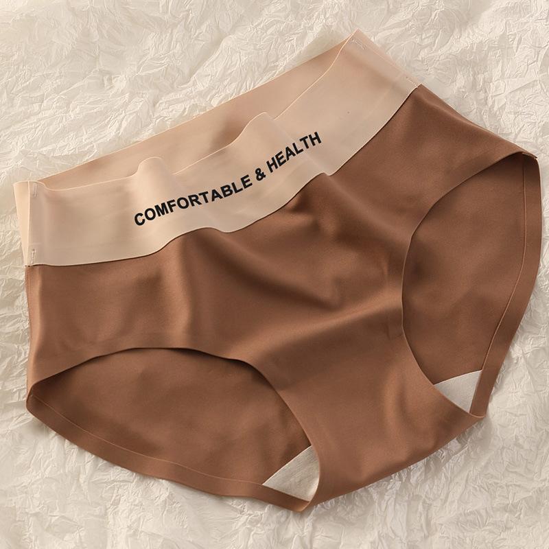 Ladies Spring and Summer Thin Sexy Sports Pure Cotton Antibacterial Ice Silk No Trace Briefs