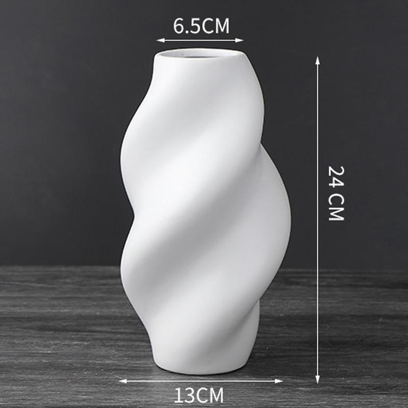 Simple Modern Irregular Ceramic Black and White Vase Luxury Desktop Home Art Silver Flower Flower Arrangement Home Decoration