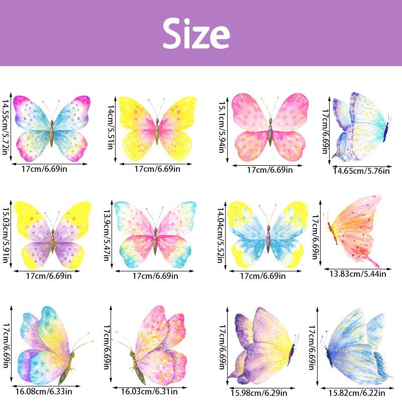 2025 New Model, Spring Flowers, Party Decoration, 12pcs/set, Butterfly Pattern, Vase Plugin, Cake Decoration, Cake Plugin