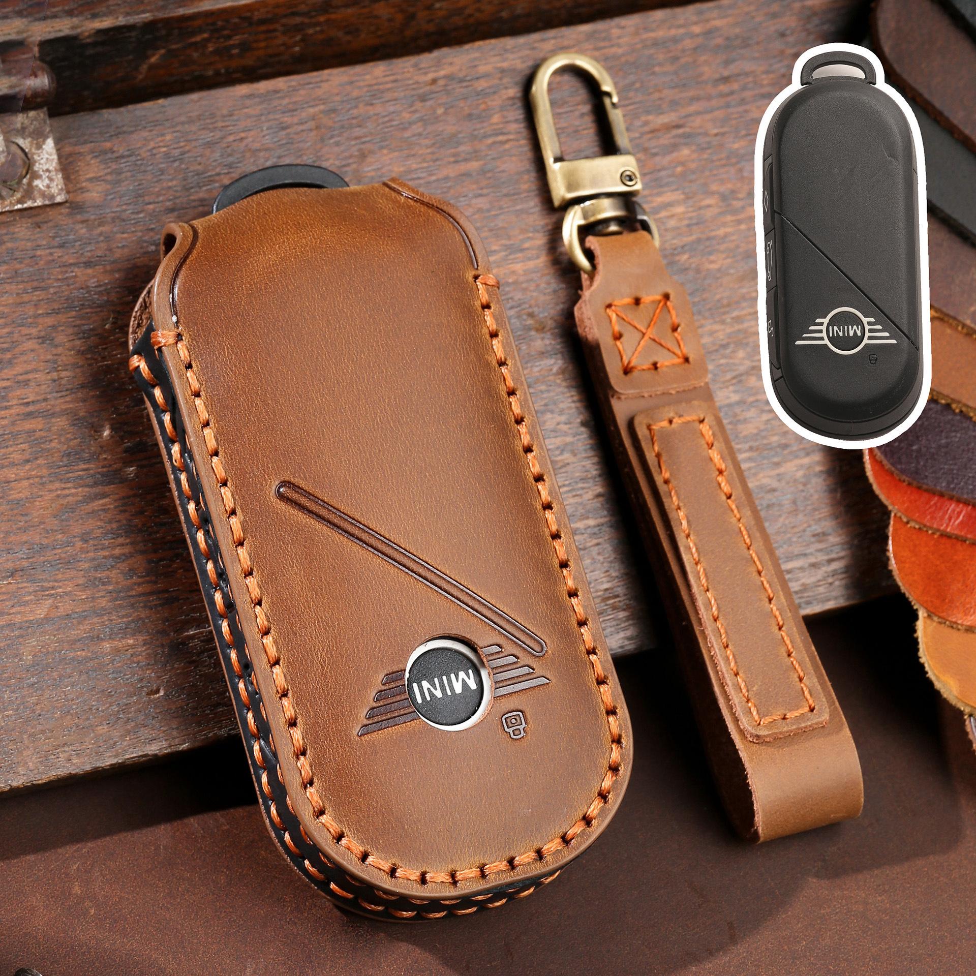 

Suitable For Bmw Mini Countryman Cooper One Shell Leather Protective Leather Case коричневый