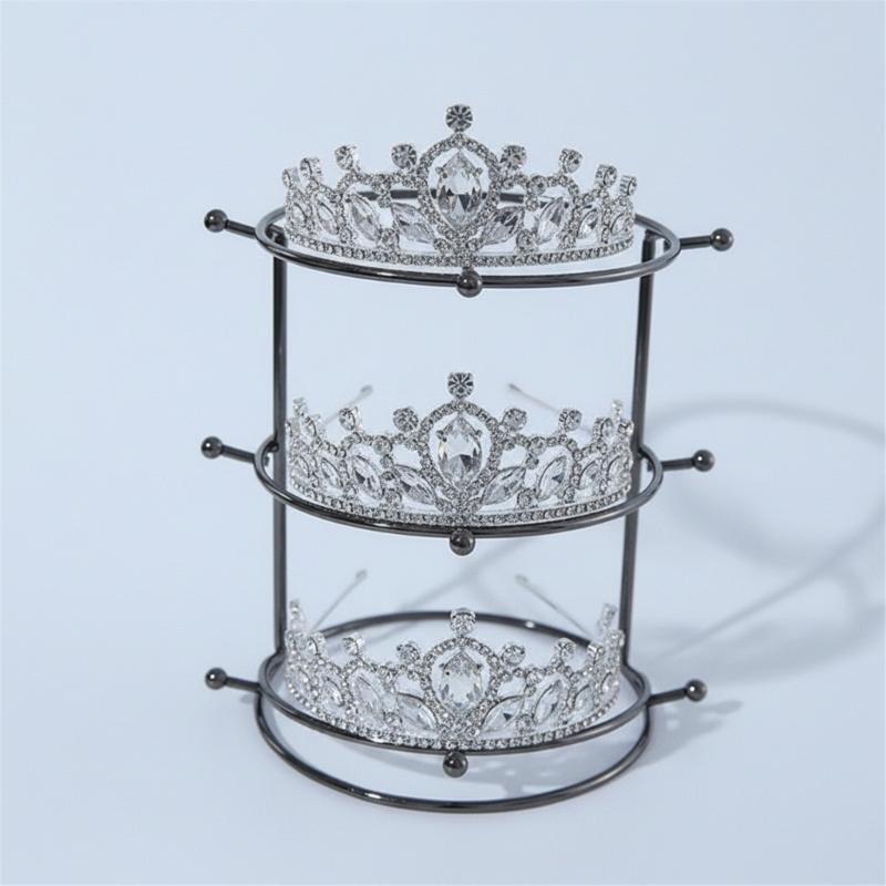 Elegant Detachable Crown Display Stand Sturdy Stainless Steel Frame Suitable for Secure Jewelry Exhibition Presentations