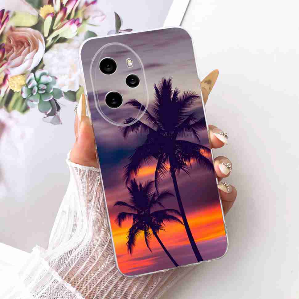 

For Honor 100 Pro 5G MAA-AN10 Case Flowers Luxury Silicone TPU Cover For Honor 100Pro 100 PRO 5G 6.78 Phone Cases Shockproof Honor 100 Pro 5G