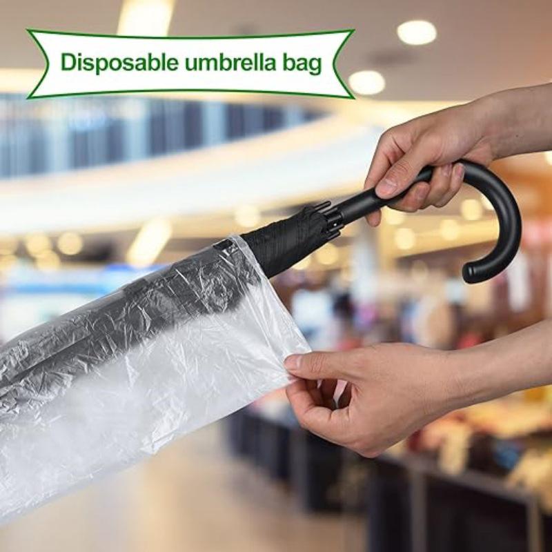 100Pcs Disposable Umbrella Bag Transparent Waterproof Plastic Umbrella Cover For Hotel Lobby Doorway Umbrella Bag