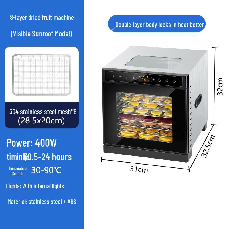 Compact Smart Dehydrator for Vegetables, Fruits, Meat, and Herbs: Multi-functional Household & Commercial Food Dryer