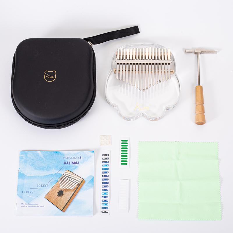 Heiß! Süßes Kalimba-Klavier in Katzenkrallenform mit 17 Tasten, Acryl, Daumenklavier, transparentes Tasteninstrument mit Stimmgerät